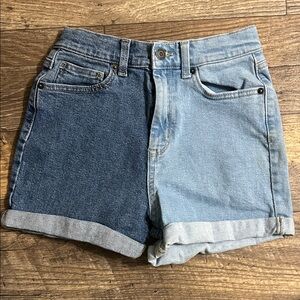 Kids Two-Tone Denim Shorts